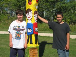 Mindy Sinclair Twin Boys with Totem Pole